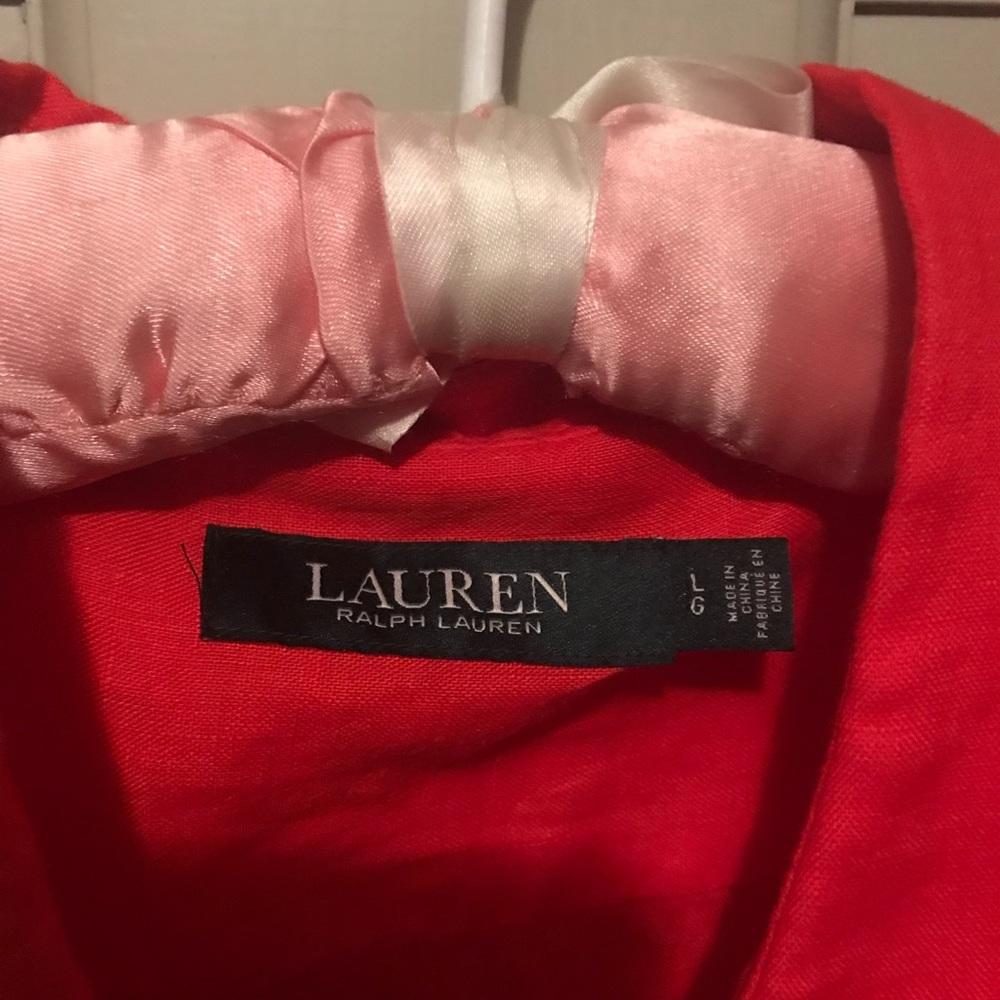 Ralph Lauren orange linen shirt size large no tags never worn - Picture 2 of 3